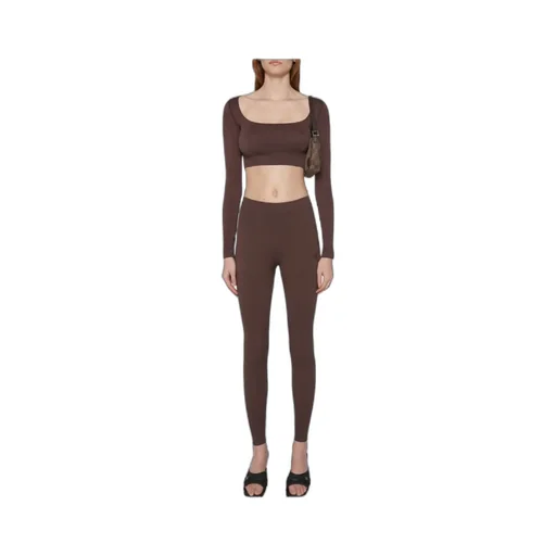 Long-Sleeve Cropped Knitted Top