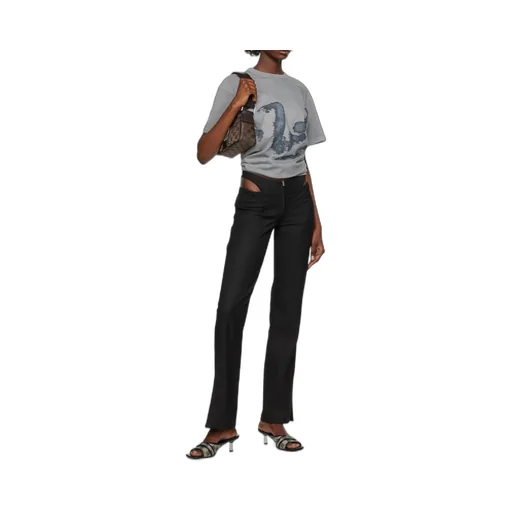 Cut-Out Straight-Leg Trousers