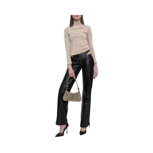 Cut-Out Leather Trousers