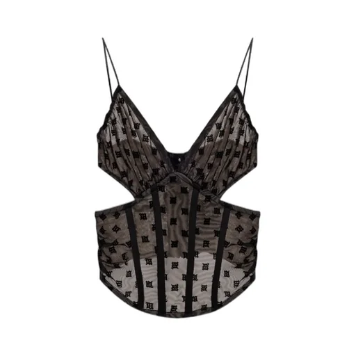 Mesh Monogram Corset Top