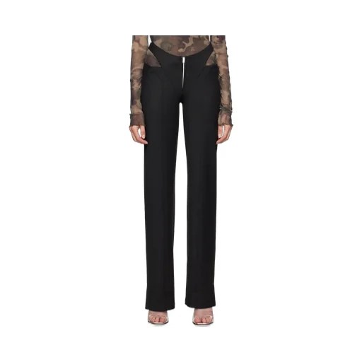 Cut-Out Straight-Leg Trousers