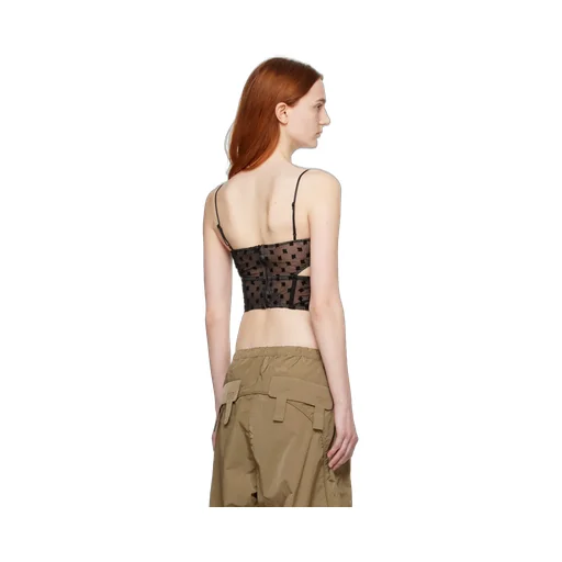 Mesh Monogram Corset Top