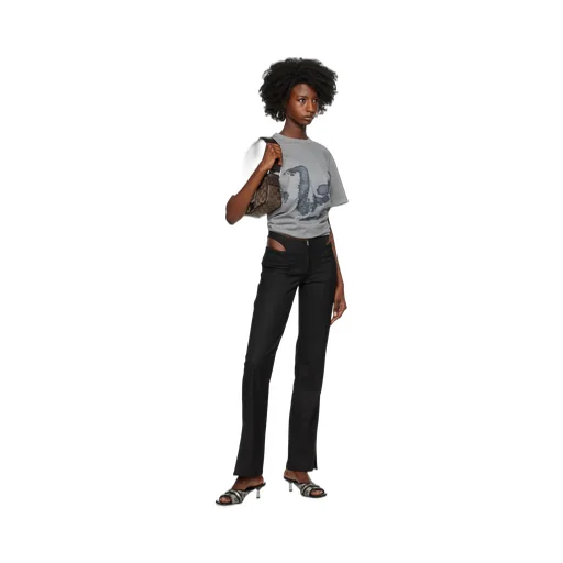 Cut-Out Straight-Leg Trousers