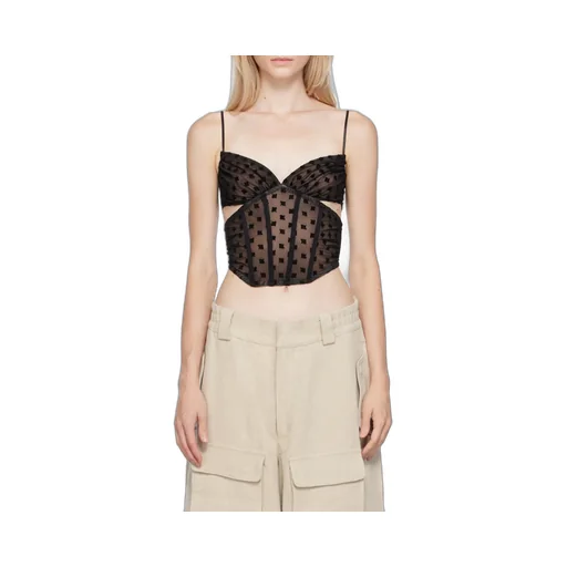 Mesh Monogram Corset Top