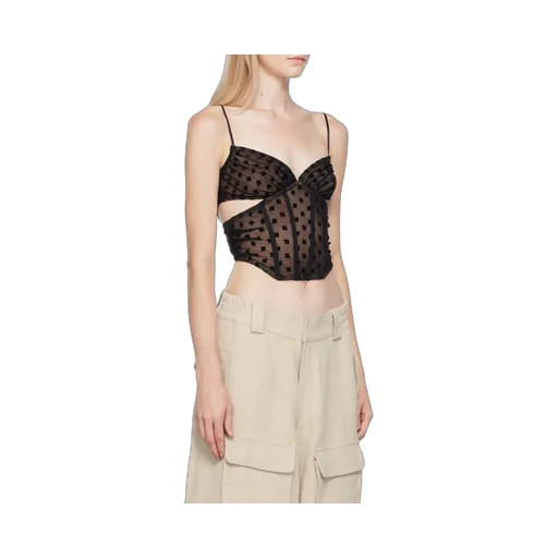 Mesh Monogram Corset Top
