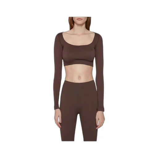 Long-Sleeve Cropped Knitted Top