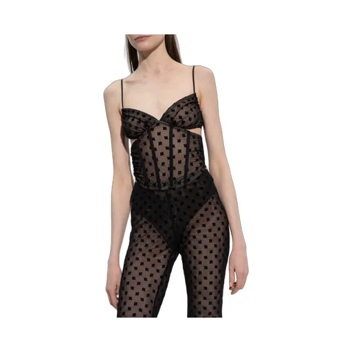 Mesh Monogram Corset Top