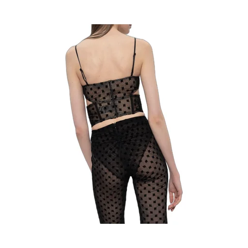 Mesh Monogram Corset Top