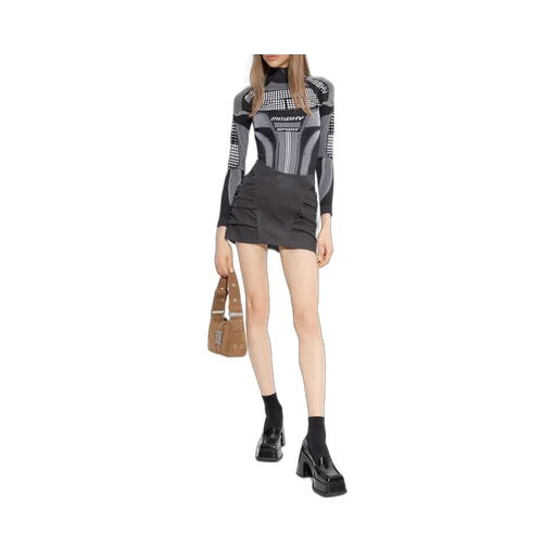 Ruched Cut-Out Mini Skirt