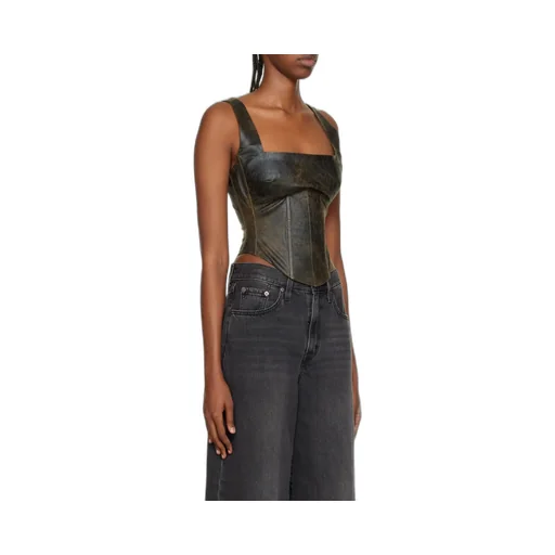 Cracked Effect Corset Top