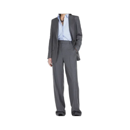Long-Sleeved Wool Suit Coat