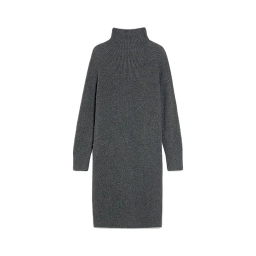Long-Sleeved Wool Cashmere Dress