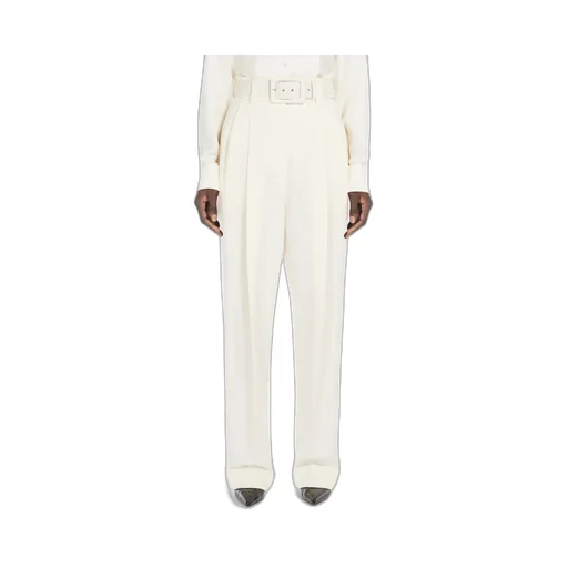 Belted Turn-Up Hem Trousers