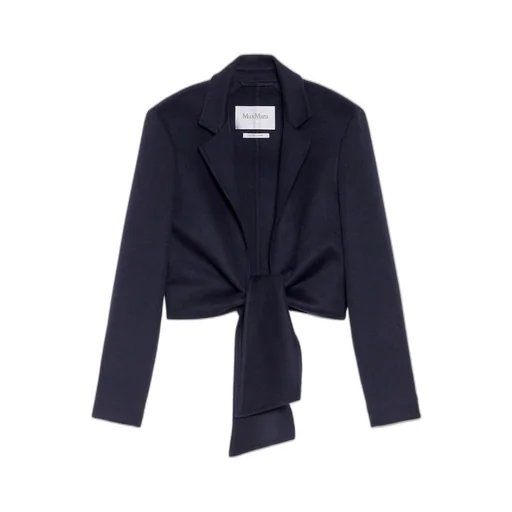 Sash Detailed Straight Hem Cropped Jacket