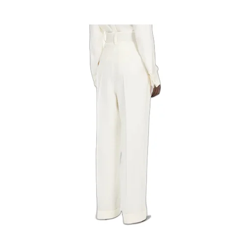 Belted Turn-Up Hem Trousers