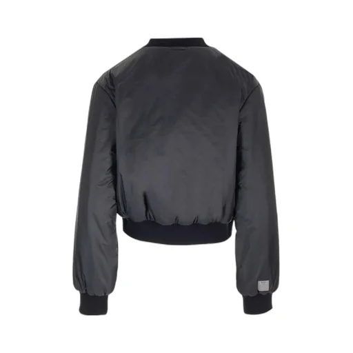 Buttoned Long-Sleeved Bomber Jacket