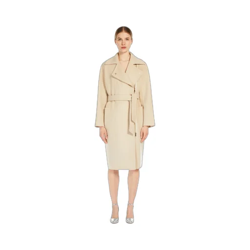 Zip Detailed Belted Coat
