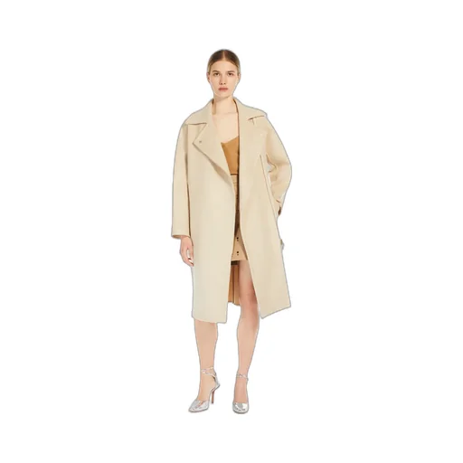 Zip Detailed Belted Coat