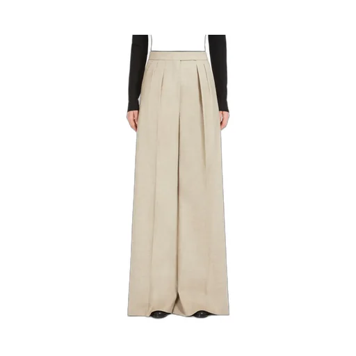 Button Detailed Wide Leg Trousers