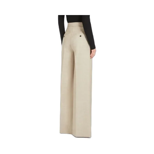 Button Detailed Wide Leg Trousers