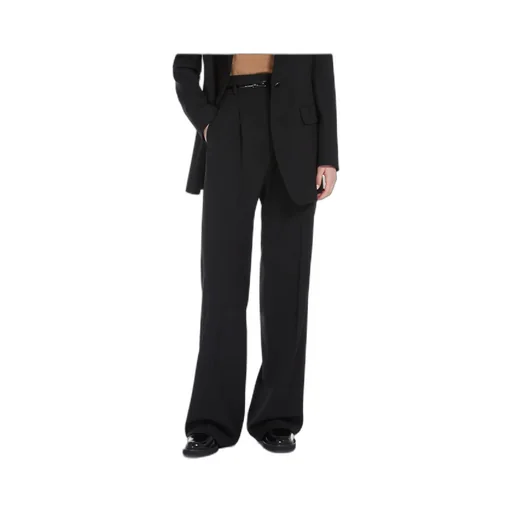 High Waisted Straight Leg Trousers