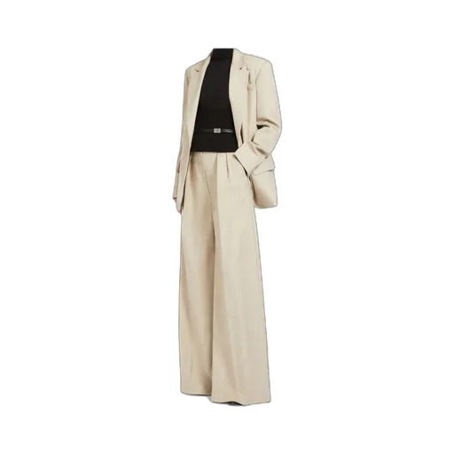Button Detailed Wide Leg Trousers