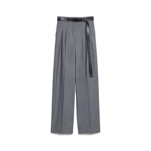 Belted Straight Leg Trousers