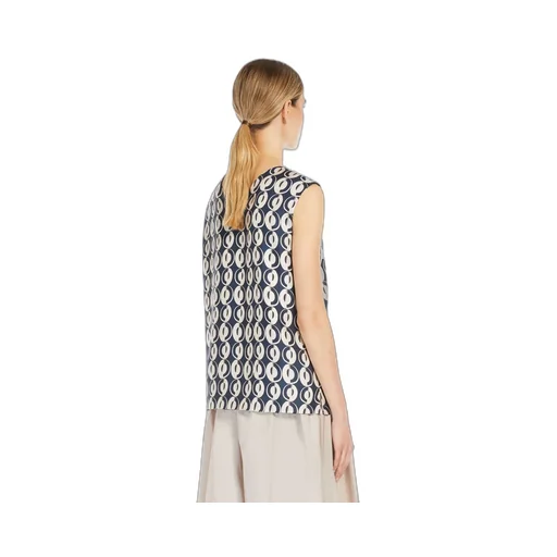 Printed Silk Double-Sided Sleeveless Top