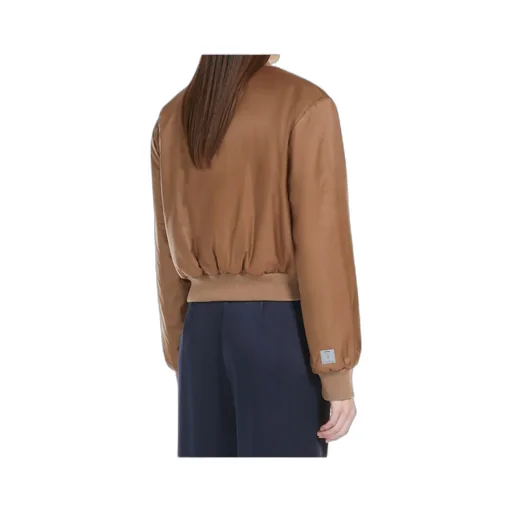 Buttoned Long-Sleeved Bomber Jacket