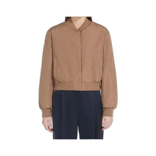 Buttoned Long-Sleeved Bomber Jacket