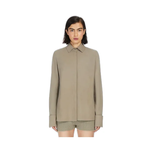 Logo Embroidered Long-Sleeved Shirt