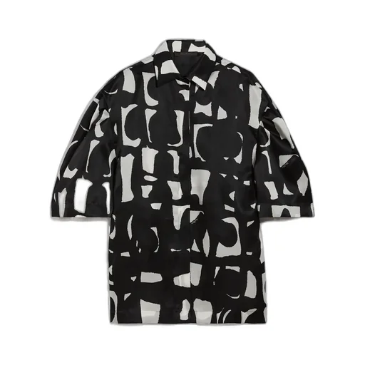 All-Over Patterned Short-Sleeved Top