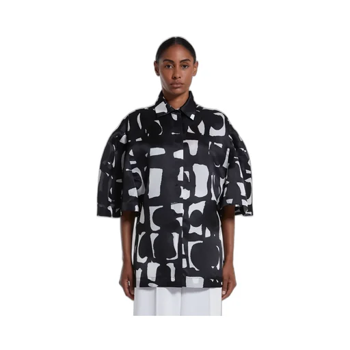 All-Over Patterned Short-Sleeved Top