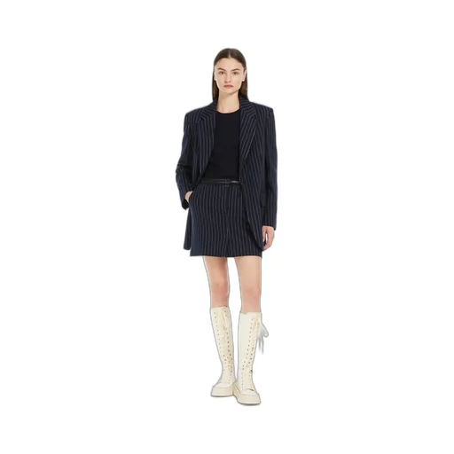 Pinstripe Cashmere Skirt