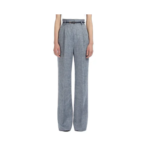Herringbone High-Waist Casual Pants