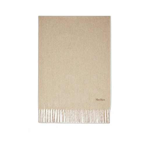 Logo Embroidered Striped Scarf