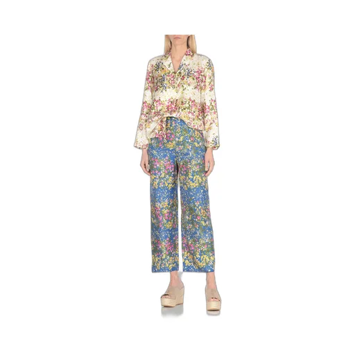 Floral Printed Long-Sleeved Blouse