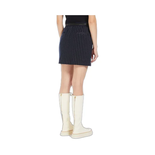 Pinstripe Cashmere Skirt