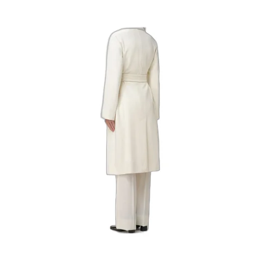 Belted Long-Sleeved Wool Coat