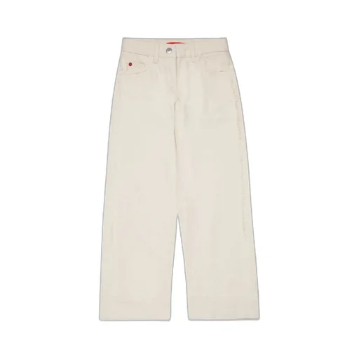 Logo Patch Frayed Edge Pants