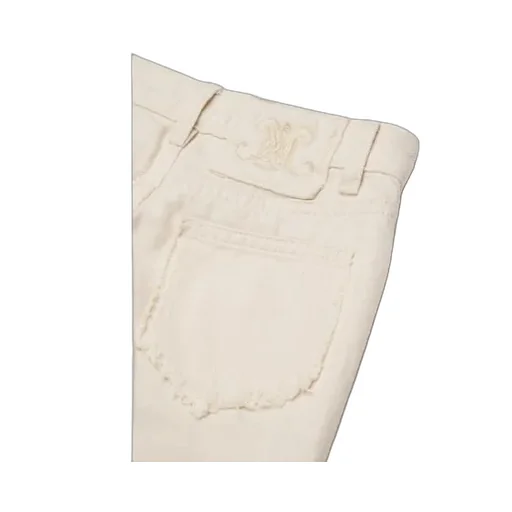 Logo Patch Frayed Edge Pants