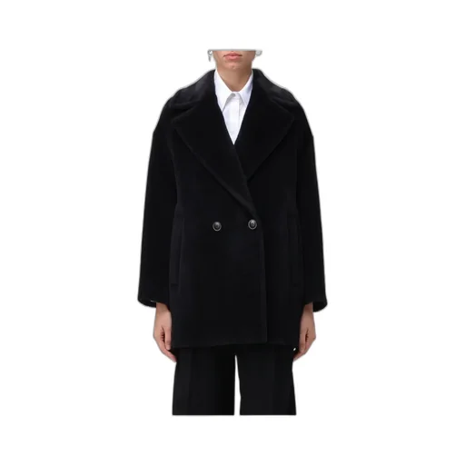 Double-Breasted Long-Sleeved Wool Coat