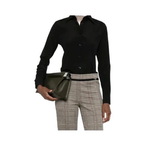 Gea Point-Collar Long-Sleeve Shirt