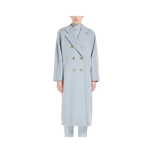 Double-Breasted Long-Sleeved Wool Coat