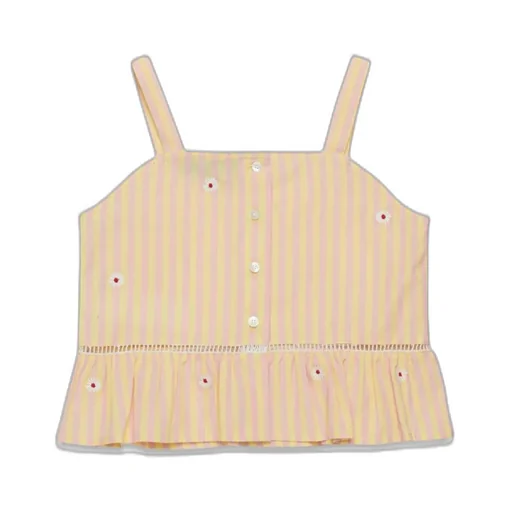 Striped Ruffled Hem Top