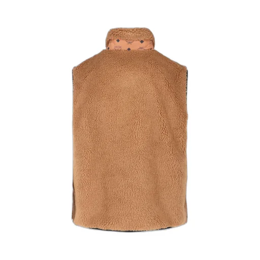 Shearling Sleeveless High Collar Jacket