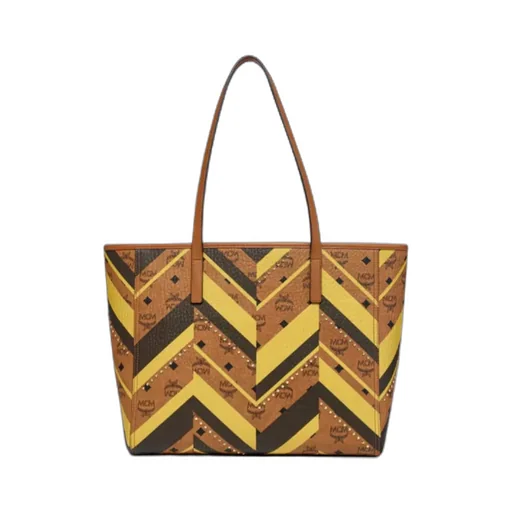 Toni Top-Zip Shopper In Mega Herringbone Visetos