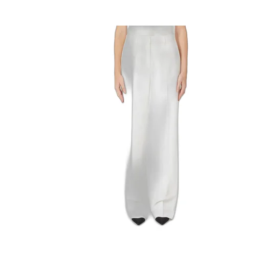 Straight Gabardine Wool Trousers