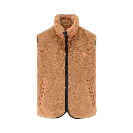 Shearling Sleeveless High Collar Jacket
