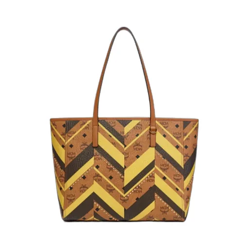 Toni Top-Zip Shopper In Mega Herringbone Visetos